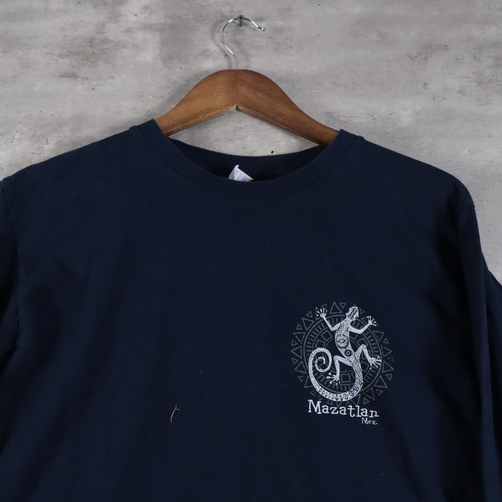 Vintage Yazbek Mazatlan Lizard Graphic Long Sleeve Shirt Mens M